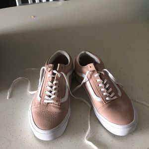 Pink Leather Old Skool Vans